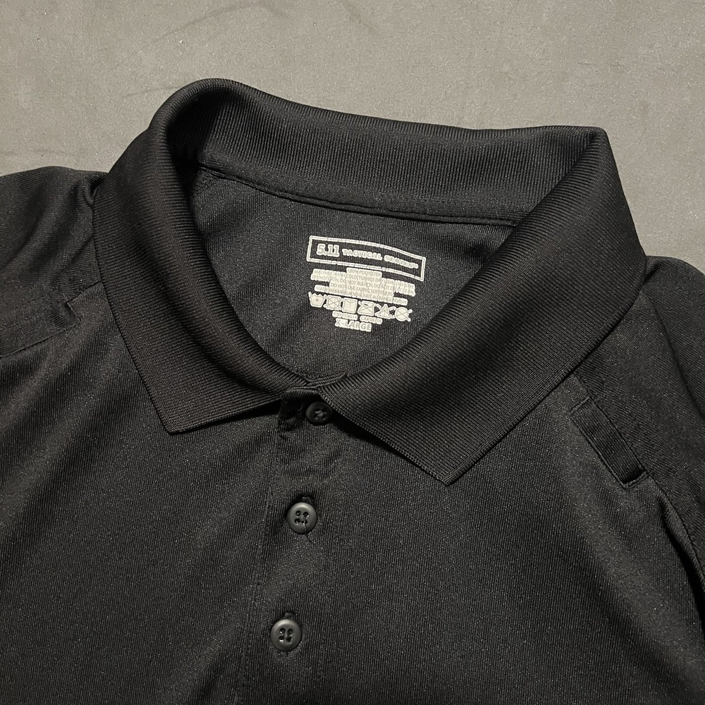 5.11 Tactical Performance Short Sleeve Polo Shirt Size XL Black Moisture Wicking